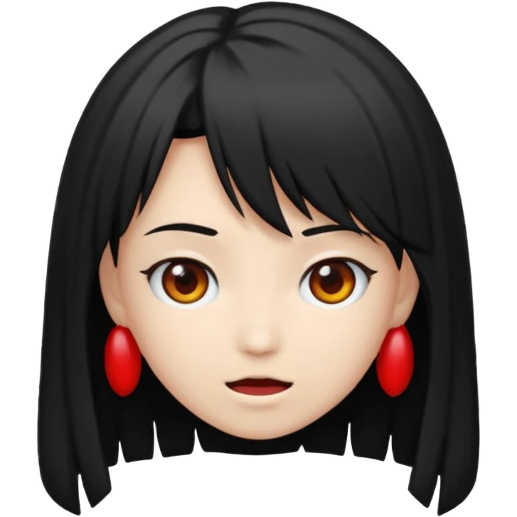 Faca um emoji com cabelo branco de anime e um dos olhos pretos com o meio vermelho emoji