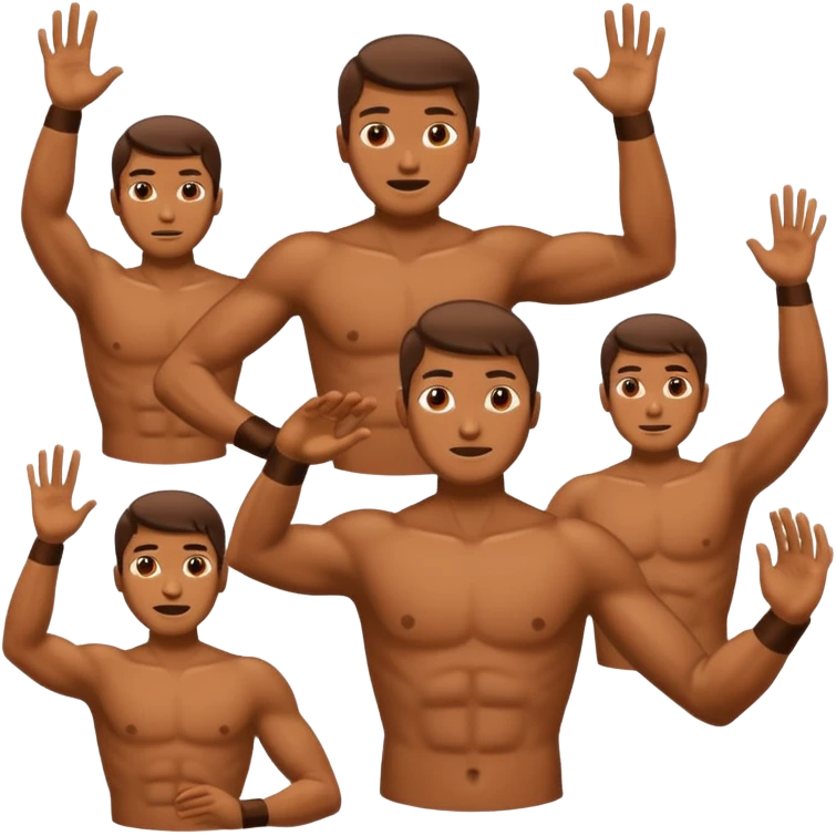 sanxingdui bronze man doing 12 differeng things emoji