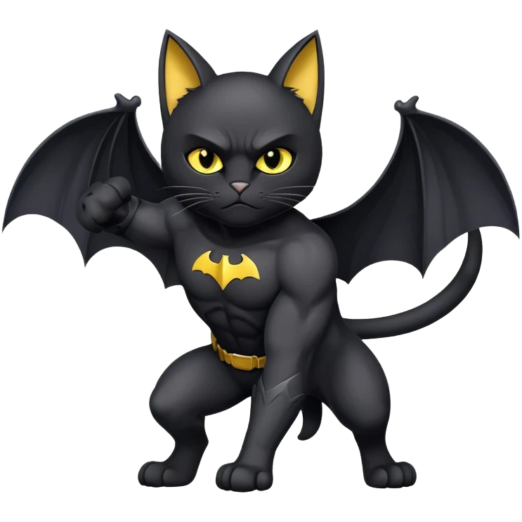 bat man cat heroic pose emoji