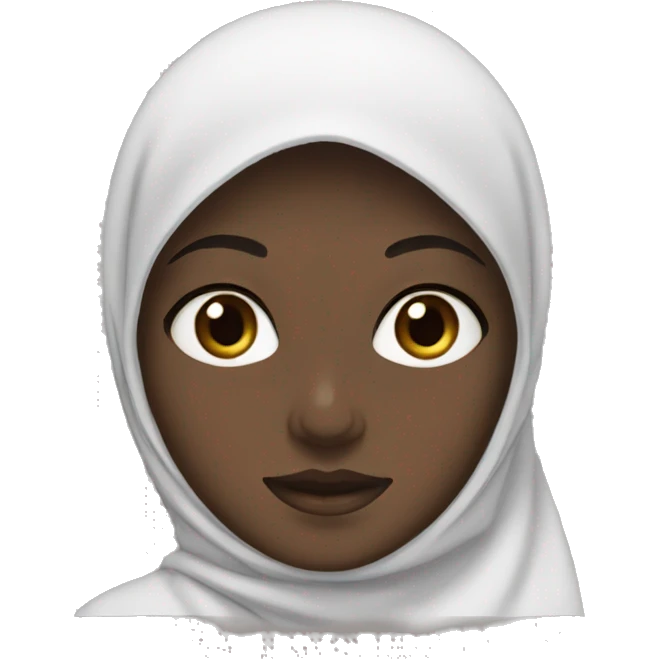 A white girl with brown eyes, in a hijab emoji