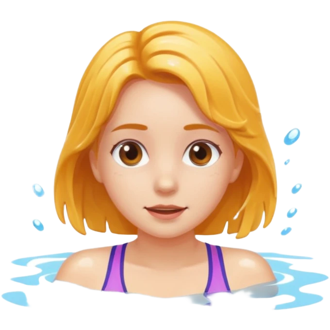 girl swimming laps in a pool  emoji