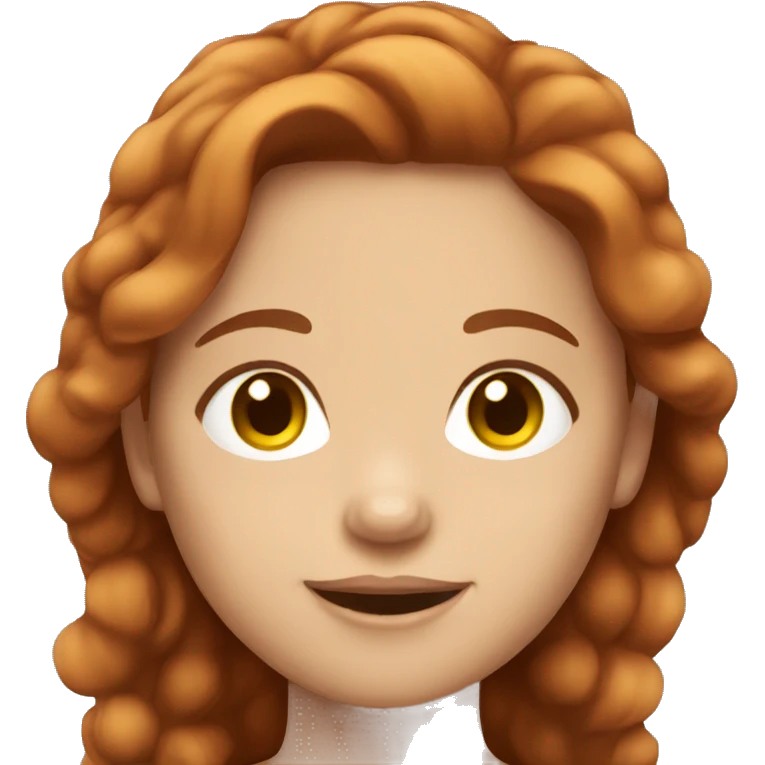 Girl with reddish brown hair and light skin  emoji