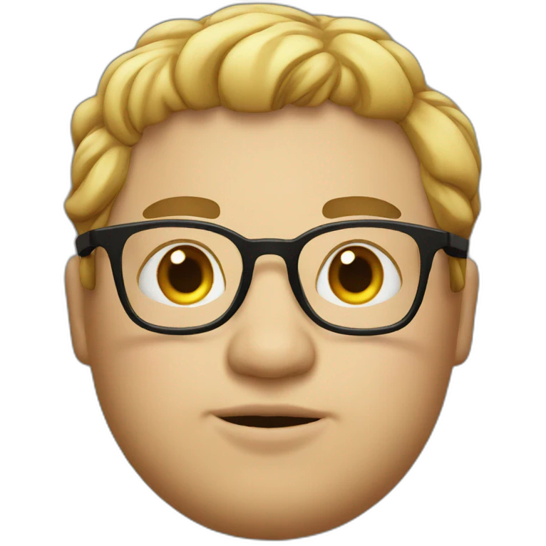 Fat boy with glasses emoji