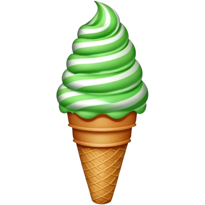 Red Ice cream with green specks and green stripes emoji