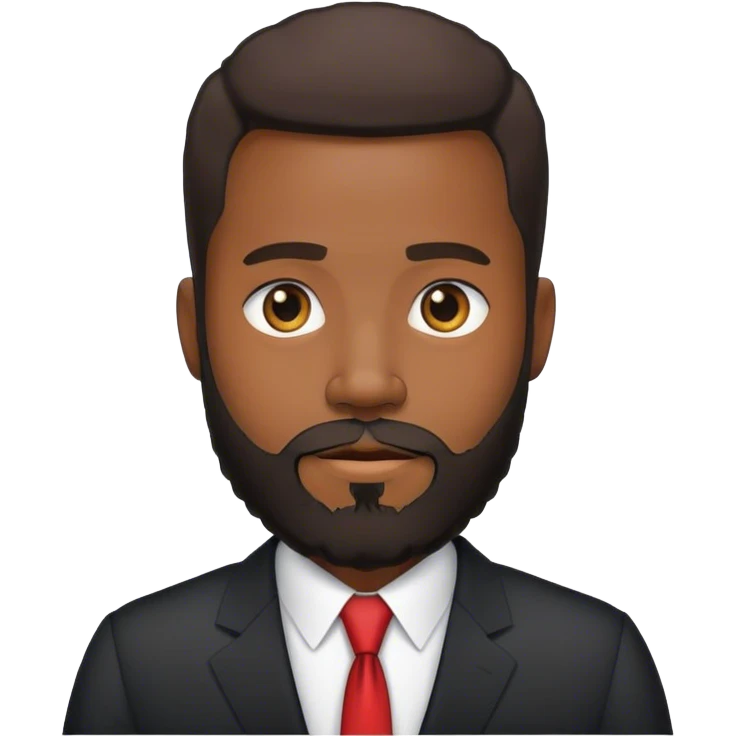 black hair beard business man  emoji