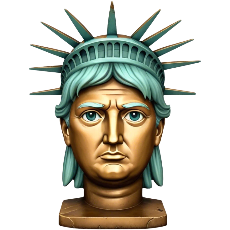 Statue of liberty with Donald Trump face emoji