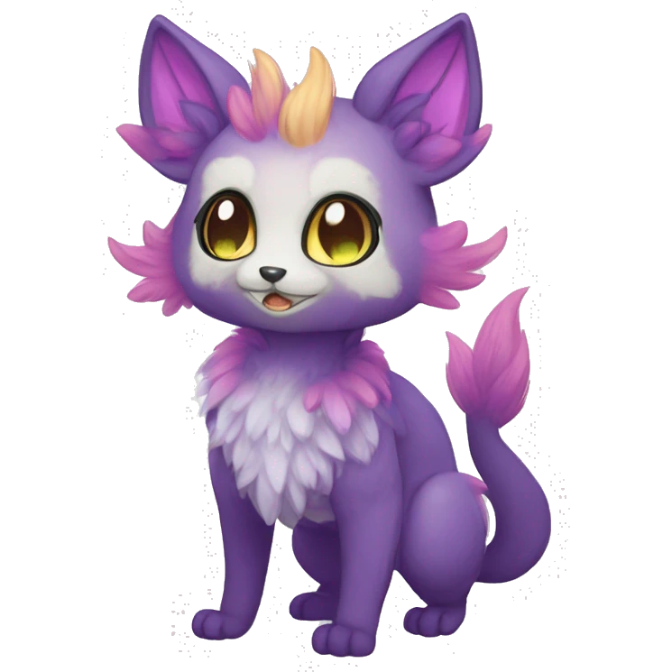 Kawaii bright fantasy ethereal anthro fursona Fakemon animal creature emoji