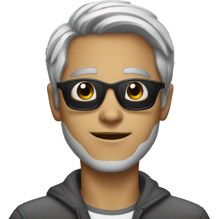 young man with sunglasses and grey hair emoji