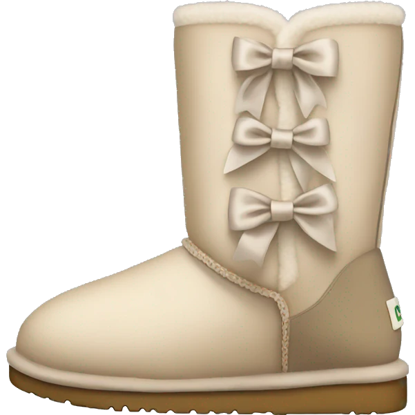 light beige uggs with bows emoji