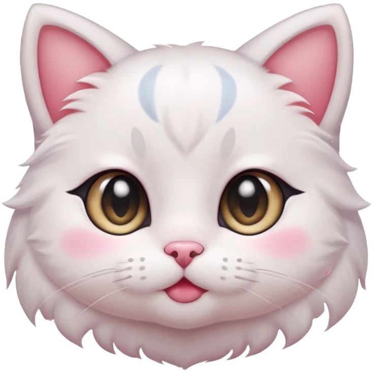 a cute blushing anime cat emoji