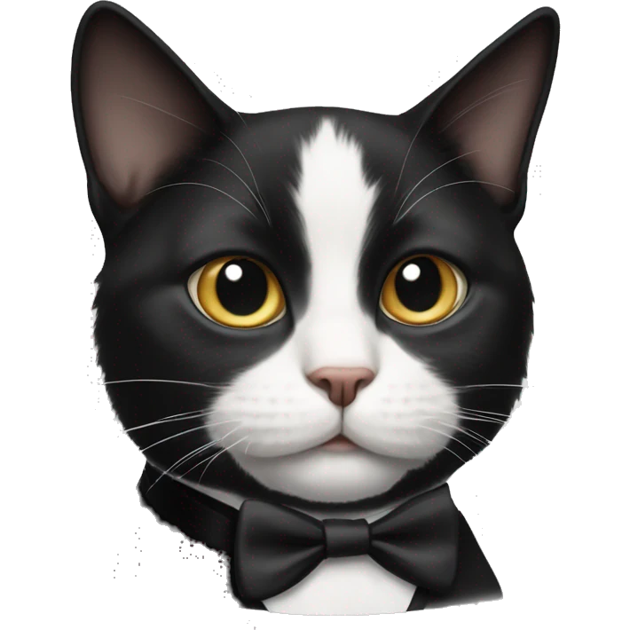 Unsymmetrical tuxedo cat emoji