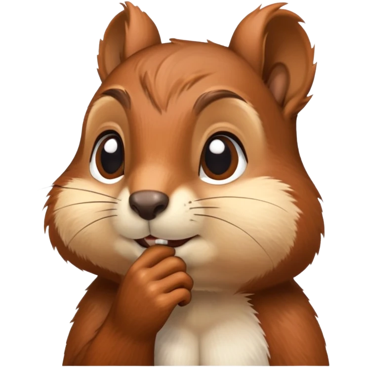 Squirrel in deep thought with hand on the chin emoji