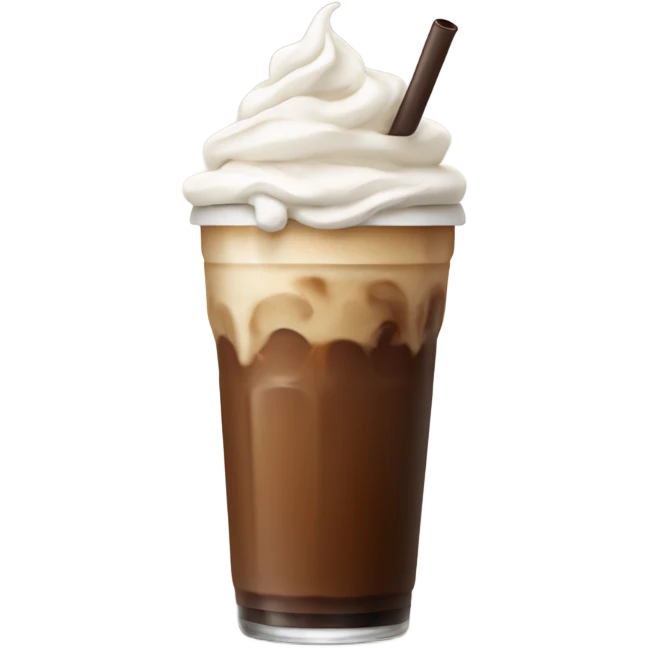 Iced coffee with whipped cream emoji