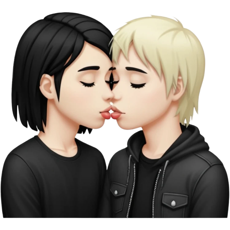 Emo couple kissing emoji