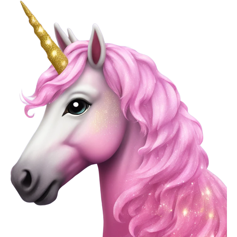 Pink ombre majestic unicorn with glitter  emoji