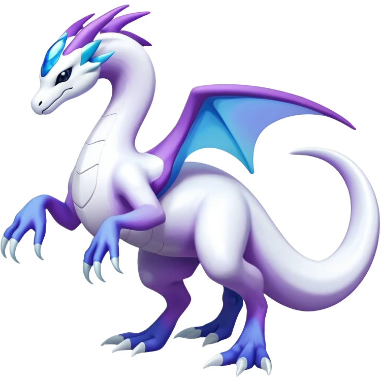 Futuristic-lugia-dragonair-suicune-hybrid, full body emoji