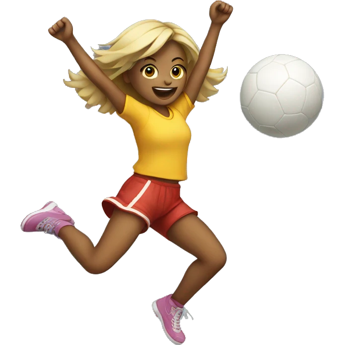 Girl bouncing on ball emoji