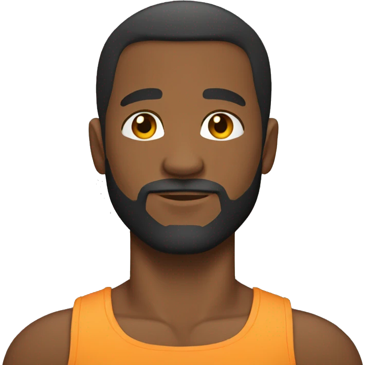 African American Guy with muscles, a beard, short hair emoji