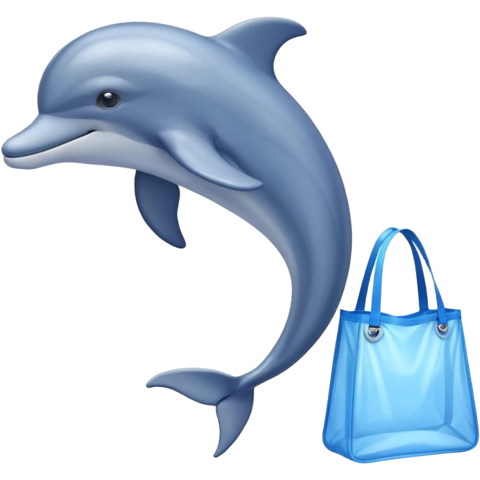 dolphin with nilon bag emoji
