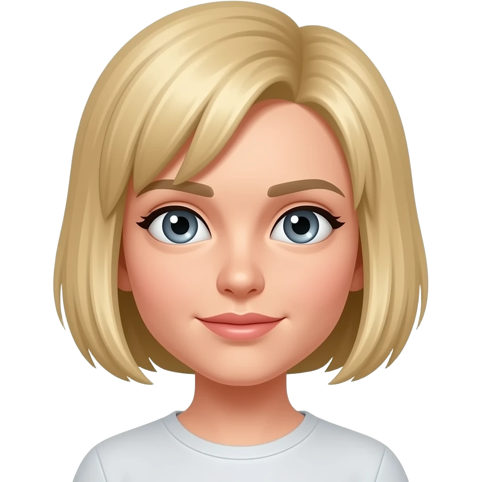 Pelo corto rubio y ojos gris emoji