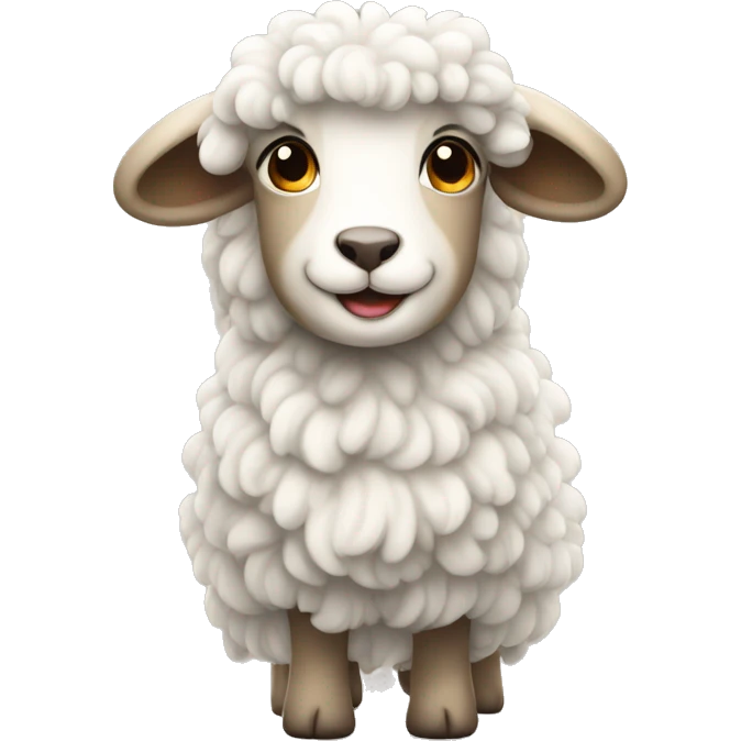 happy little sheepie with long curls emoji
