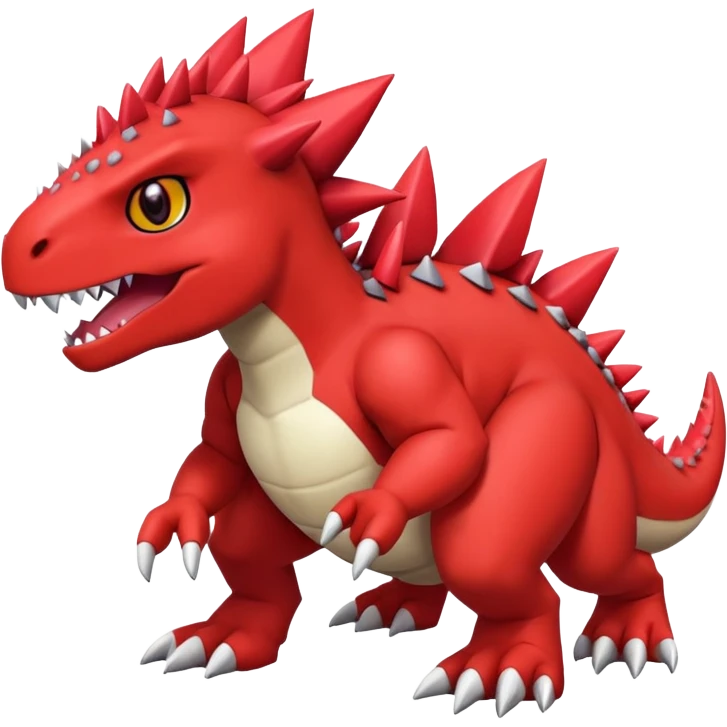 Cute Digimon-Guilmon-Tyrunt-hybrid (full body) emoji