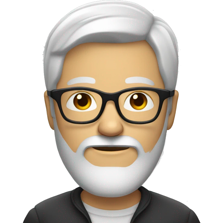 White man with beard and wearing glasses holding a glass  emoji
