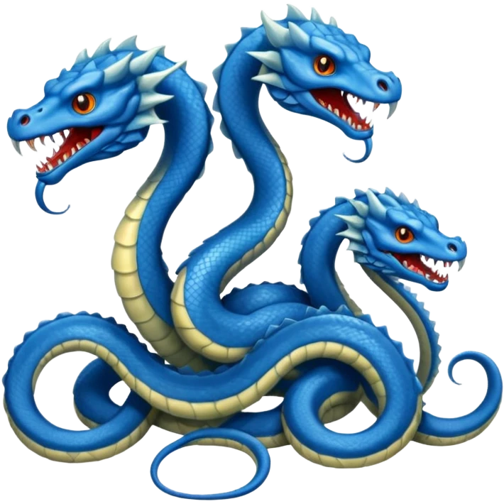 Blue Hydra with 3 heads emoji