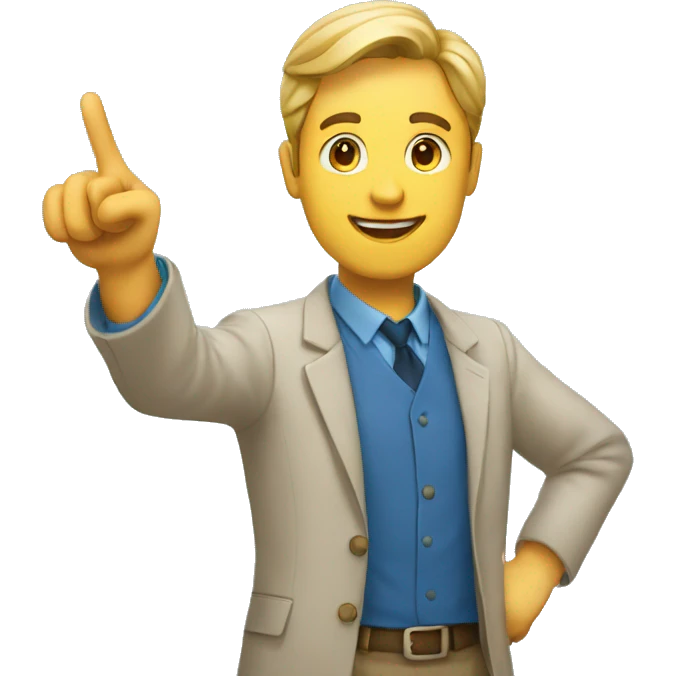 man teacher pointing to board emoji