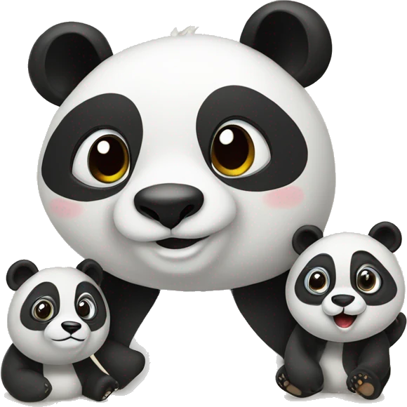 Panda bears travelling  emoji