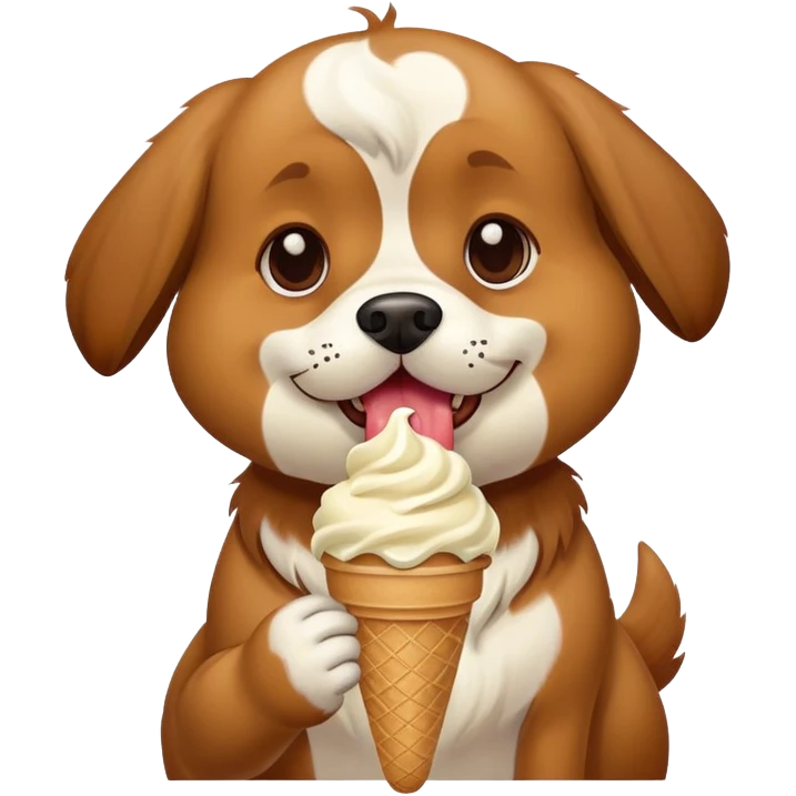 Dog eating ice cream emoji