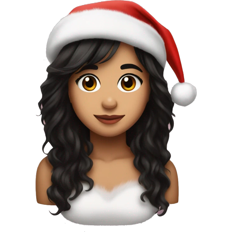 Camila Cabello with a Christmas hat emoji