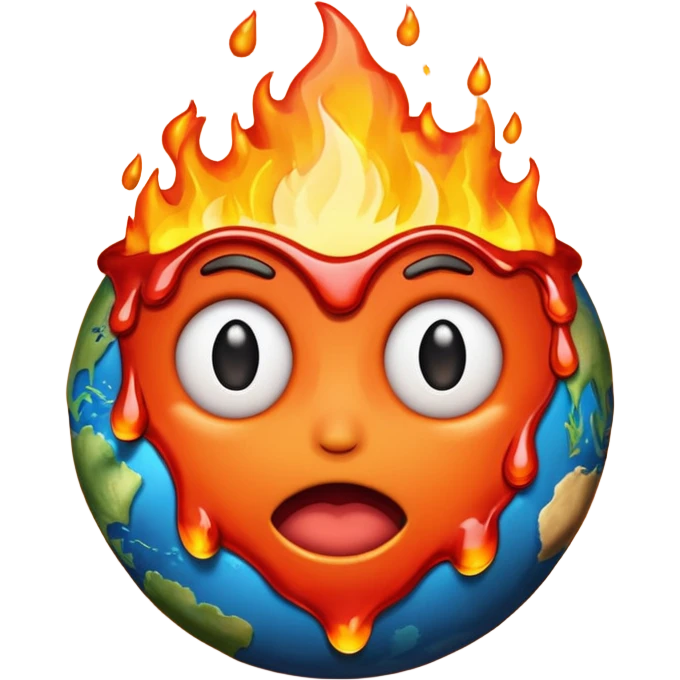 Melting earth emoji