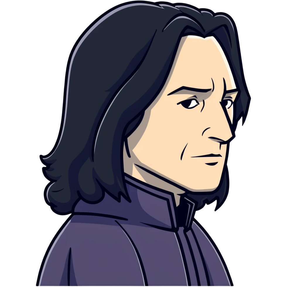 sad Severus Snape side view with long black hair emoji