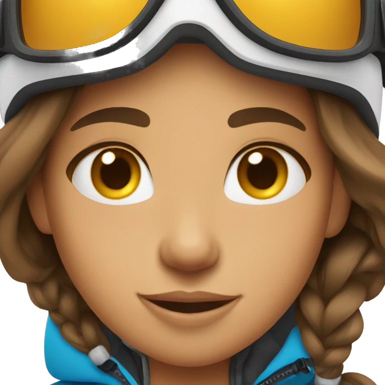 Brown hair girl on ski slopes emoji