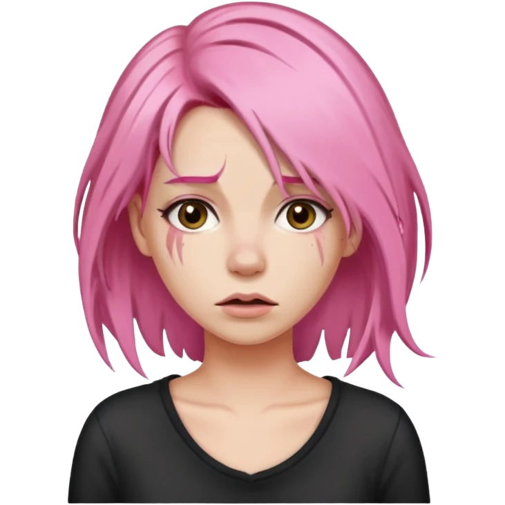 Manic laughter ripping hair out female pink emoji