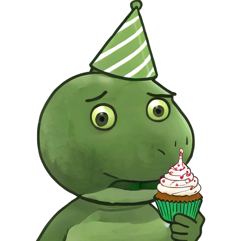 Birthday girl with cupcake emoji