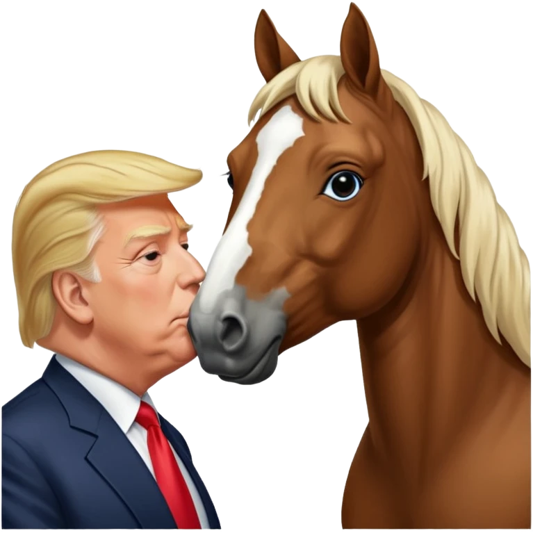 Donald trump and Jeffery Epstein kissing a horse named bubba emoji