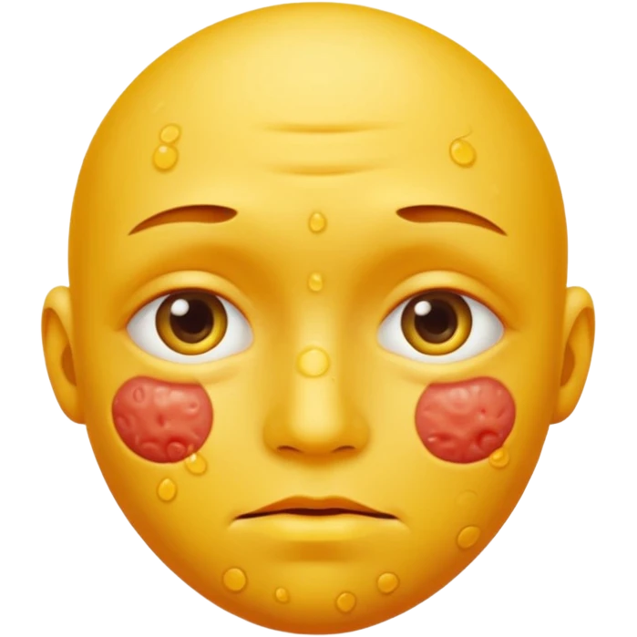 A circular yellow face with many small and close together face herpes sores emoji