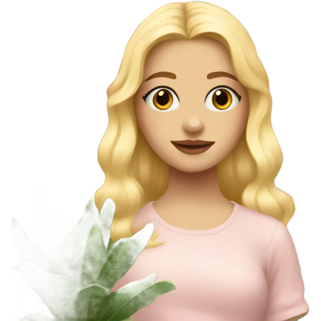 blond girl with aesthetic things emoji