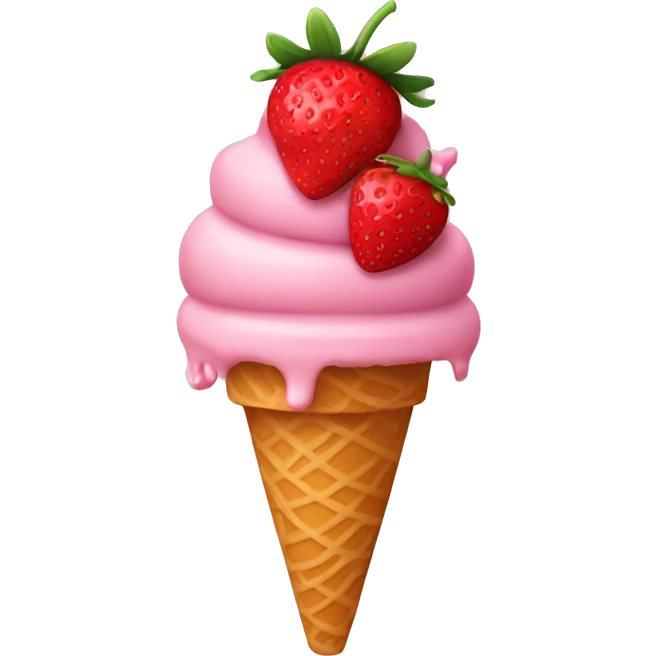 strawberry ice cream emoji