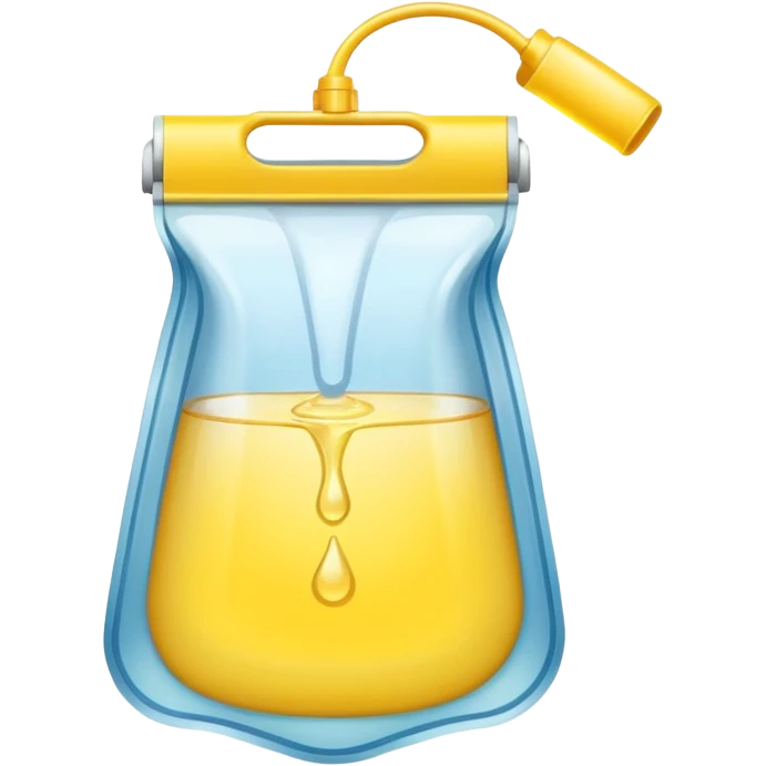 drainage bag with light yello luquid emoji