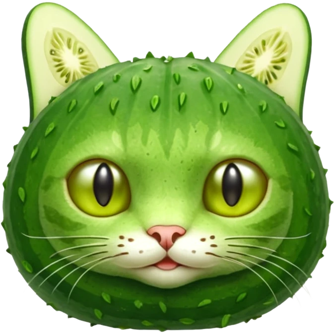 Cucumber cat put together  emoji