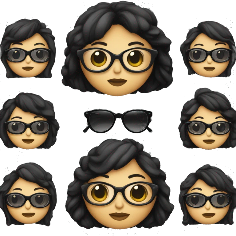 Mujer 52 años ,gordita,con gafas pelo largo negro i flequillo pelo negro, con dos cobayas gorditas al lado emoji