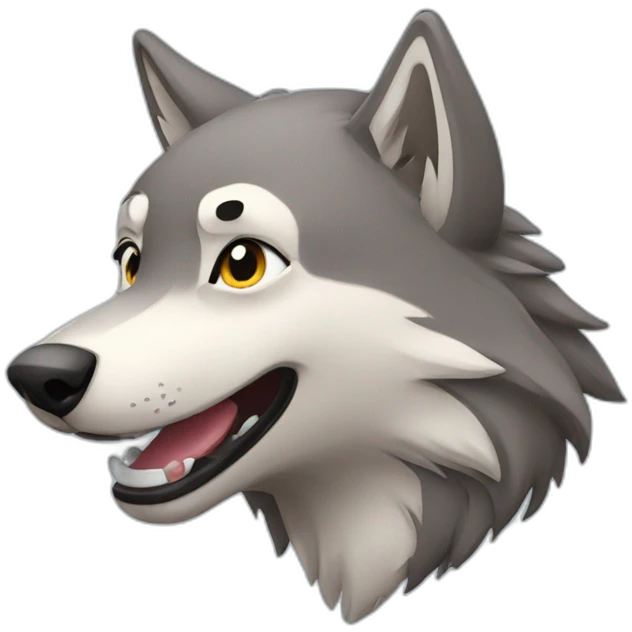 Smiling wolf emoji