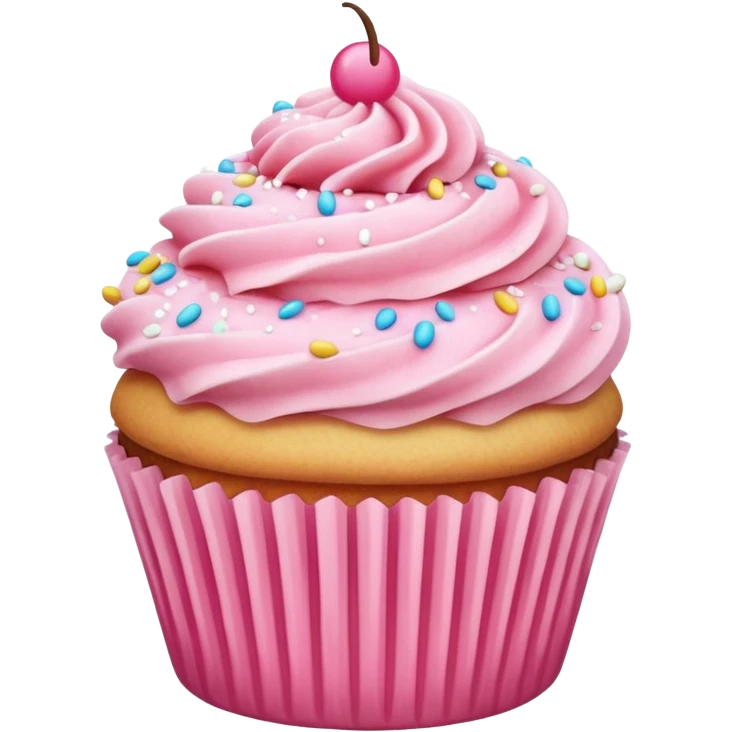 Cupcake with pink icing emoji