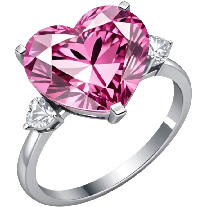 Pink heart diamond ring emoji
