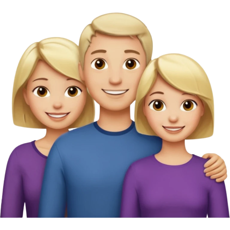 Two blonde women and a man with short hair  emoji