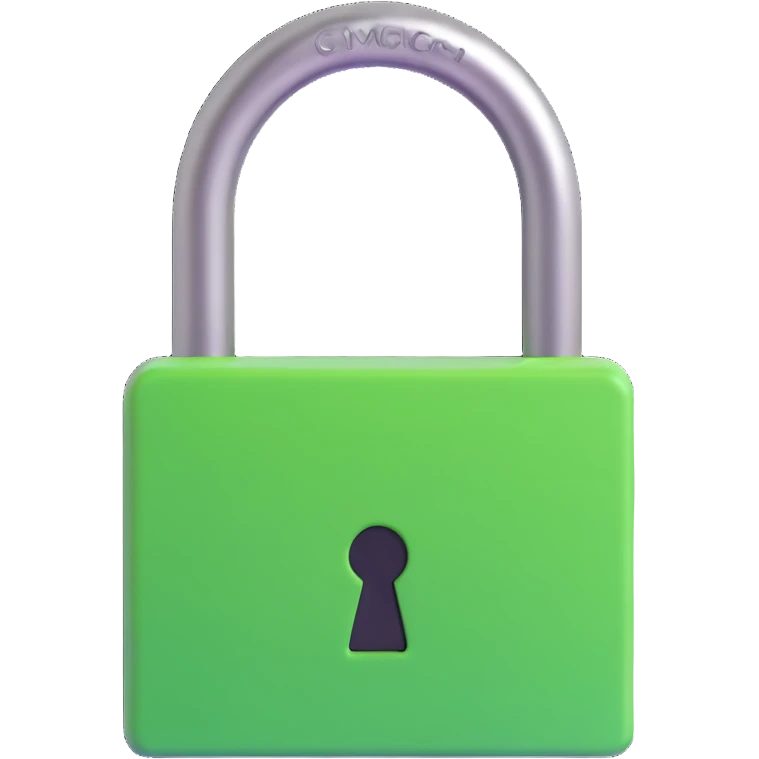small green lock, simple and clear emoji