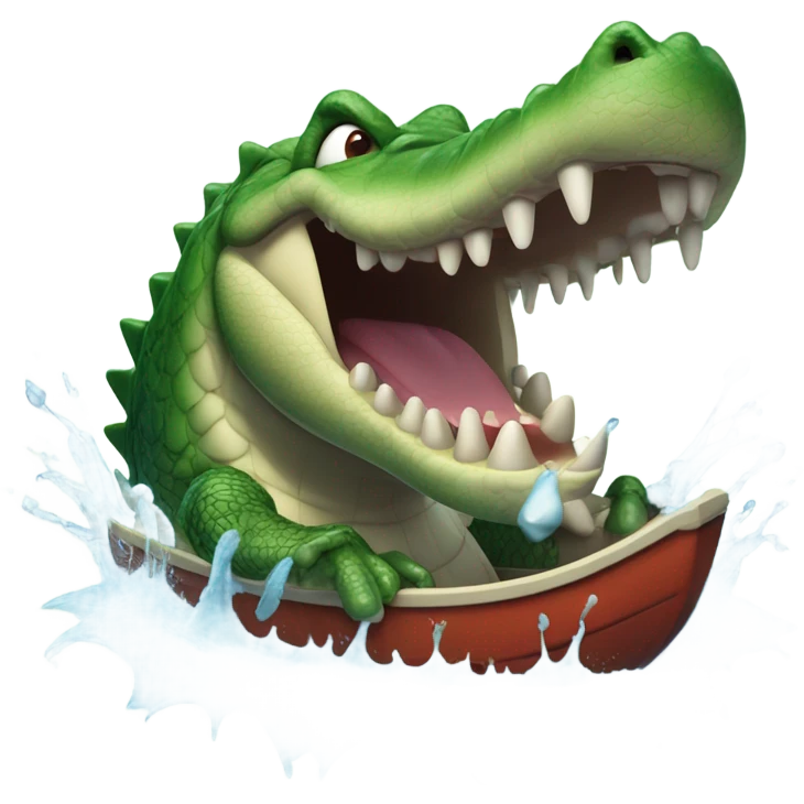 Crocodile eating a boat emoji